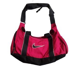 Nike Bag Medium Red Black Duffel Expandable Travel Tote Training Sportswear 22"